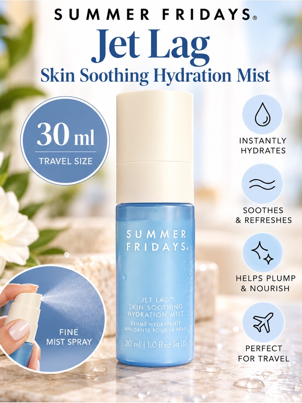 Summer Fridays Jet Lag Skin Soothing Hydration Mist 30 mL